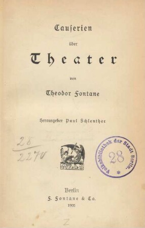 Causerien über Theater