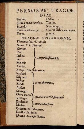 Personæ Tragoediæ.