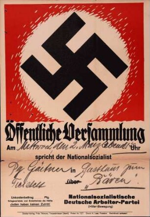 Versammlung der NSDAP-Ortsgruppe Achern: Reichspräsidentenwahl (in Önsbach)