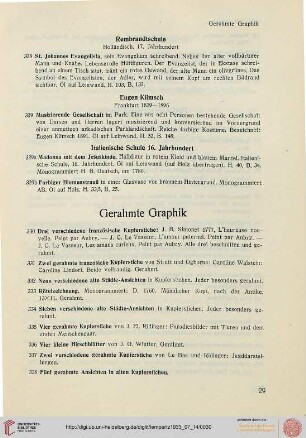 Gerahmte Graphik (Nr. 330-342)