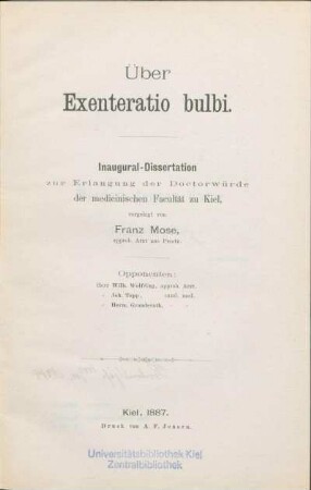 Über Exenteratio bulbi
