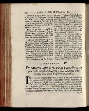 Dissertatio IV. De ratione, quam servavit Panvinius in suis Fastis componendis [...] – Dissertatio V. De annis Julianis