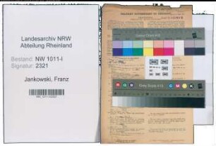 Entnazifizierung Franz Jankowski , geb. 14.09.1903 (Schlosser)