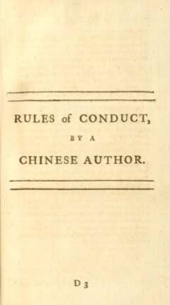 Rules of Conduct, By A Chinese Author