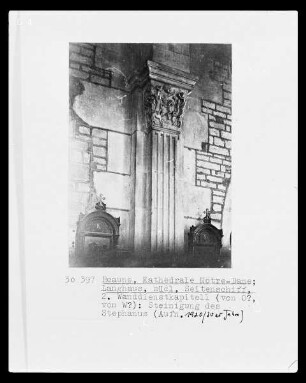 Wanddienstkapitell: Steinigung des heiligen Stephanus