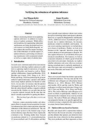 Verifying the robustness of opinion inference