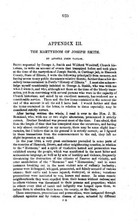 III. The martyrdom of Joseph Smith