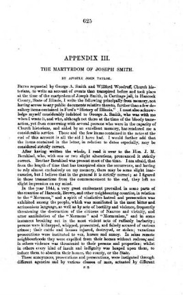 III. The martyrdom of Joseph Smith