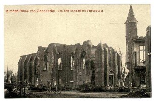 Kriegs-Erinnerungs-Karte: Kirchenruine von Zonnebeke