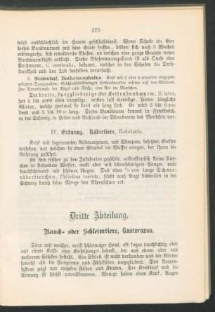 Dritte Abteilung. Bauch- oder Schleimtiere, Gasterozoa.