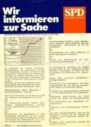 Flugblatt der Sozialdemokratischen Partei Deutschlands zur wirtschaftlichen Fragen