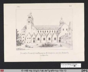 Äußere Ansicht des Domes zu Hildesheim, von der Südseite.