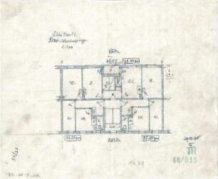 Fischer, Theodor; München, Alte Heide; Wohnanlage "Alte Heide" - "Drei. Wohnungstyp." (Grundriss)