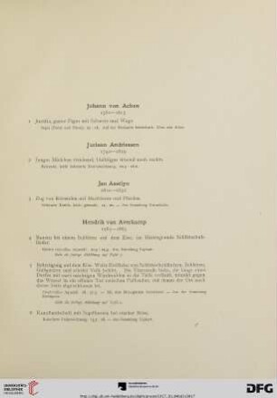 Alte Meister 15-18. Jahrhundert (Nr. 1-678)