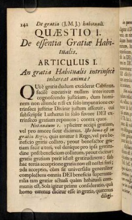 142-147, Articulus I. An gratia Habitualis intrinsece ...
