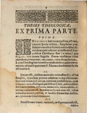 Theses theologicae ex omnibus partibus Summae Sancti Thomae Aquinatis