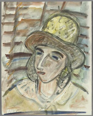 Frau mit Sommerhut