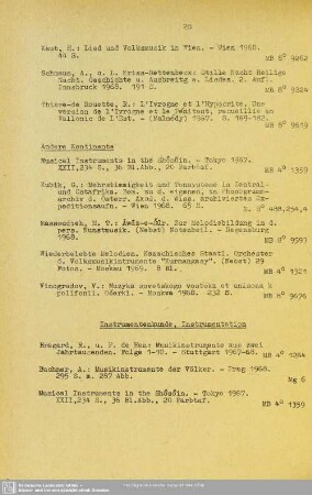 Instrumentenkunde, Instrumentation