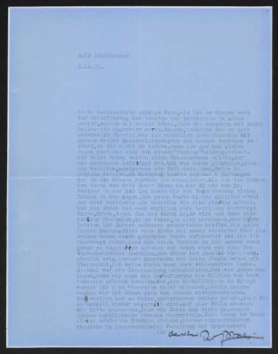 Brief von Rolf Italiaander an Margarete Hauptmann