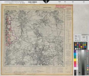 Katasteramt Gladbeck  Stadtkreis Gladbeck, Meßtischblatt Gelsenkirchen 4408, Farbige Einzeichnung mit Namensliste
