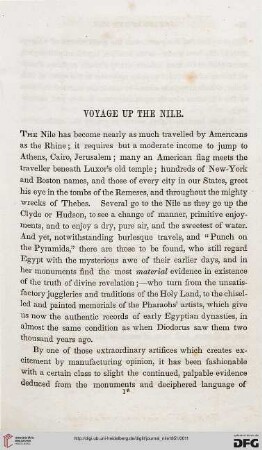 Voyage up the Nile