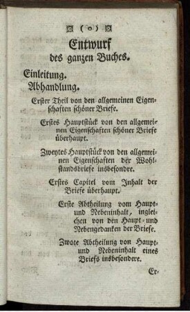 Entwurf des ganzen Buches