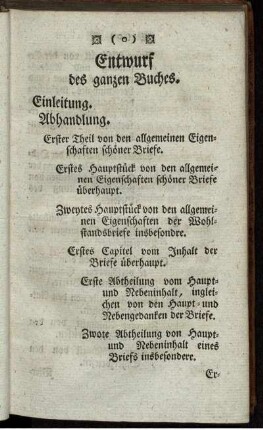 Entwurf des ganzen Buches