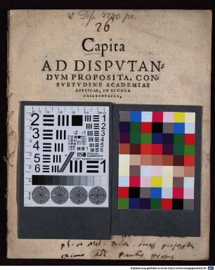 Capita Ad Dispvtandvm Proposita, Consvetvdine Academiae Lipsicae, In Schola Philosophica