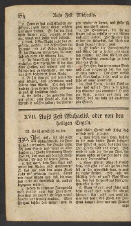 XVII. Aufs Fest Michaelis, oder von den heiligen Engeln.