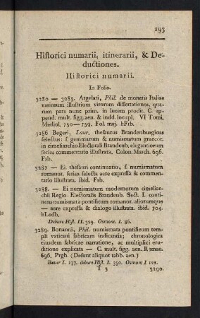 293-306, Historici numarii, itinerarii, & Deductiones