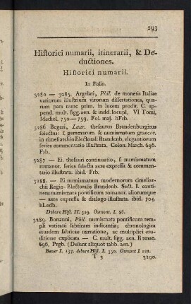 293-306, Historici numarii, itinerarii, & Deductiones