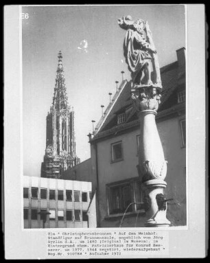Ulm, Christophorusbrunnen auf dem Weinhof