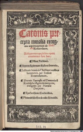Catonis Praecepta moralia