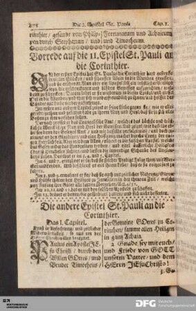 Die andere Epistel St. Pauli an die Corinthier.