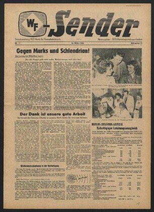 Betriebszeitung 'WF-Sender', Nr.11/1960 (18. März 1960)