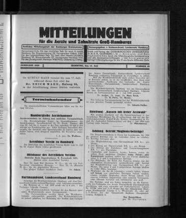 Jahrgang 1929, Hamburg, den 14. Juli, Nummer 28