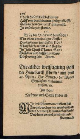 Die ander weissagung von der Himelfarth Christi ...