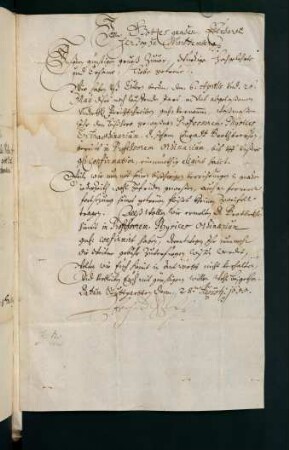 Johann Konrad Brodbeck (phil.) confirmirt zum prof. physicis ord., 28. Aug. 1655