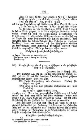 Empfehlung eines geographischen und geschichtlichen Lesebuches : [III. Gymnasien und Realschulen]