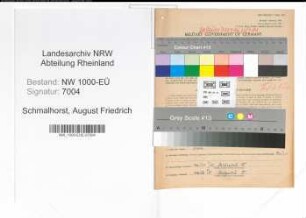 Entnazifizierung August Friedrich Schmalhorst, geb. 10.08.1902 (Lehrer)