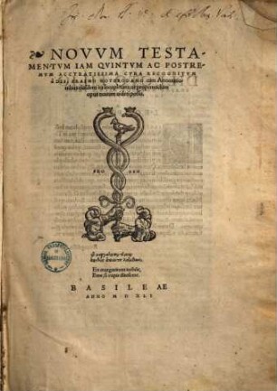 Novvm Testamentvm, [1]
