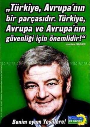 Plakat von Bündnis 90 / Die Grünen zur Bundestagswahl am 18. September 2005 in türkischer Sprache