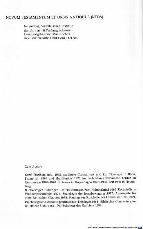 Lokalkolorit und Zeitgeschichte in den Evangelien : ein Beitrag zur Geschichte der synoptischen Tradition
