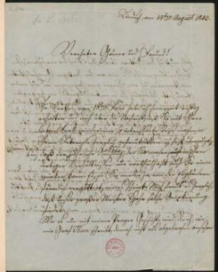 Brief an Louis Spohr : 14.08.1843