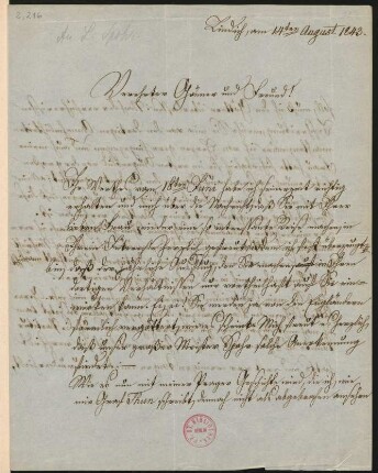 Brief an Louis Spohr : 14.08.1843