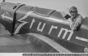 Flugplatz Dresden-Heller, Flugzeugführer Ernst Fröde, Angehöriger der SA-Fliegersturm-Staffel im Sportflugzeug Klemm L-30