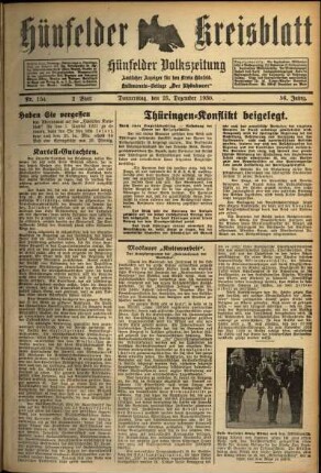 Zweite Ausgabe vom Donnerstag, den 25. Dezember 1930.