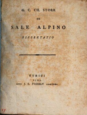 Diss. inaug. med. de sale alpino