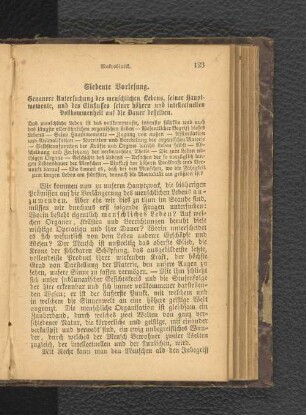 Siebente Vorlesung. Genauere Untersuchung des menschlichen Lebens,...auf die Dauer desselben.