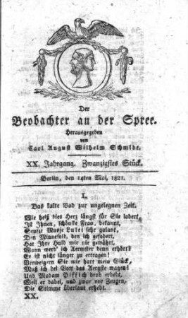 20. Stueck, 14. Mai 1821